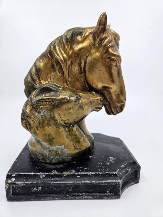 アンティーク JB ハーシュ ブロンズ子牛像: デコスタイル緑青彫刻