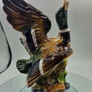 Wazon Vintage Mallard w ruchu, figurka kaczki