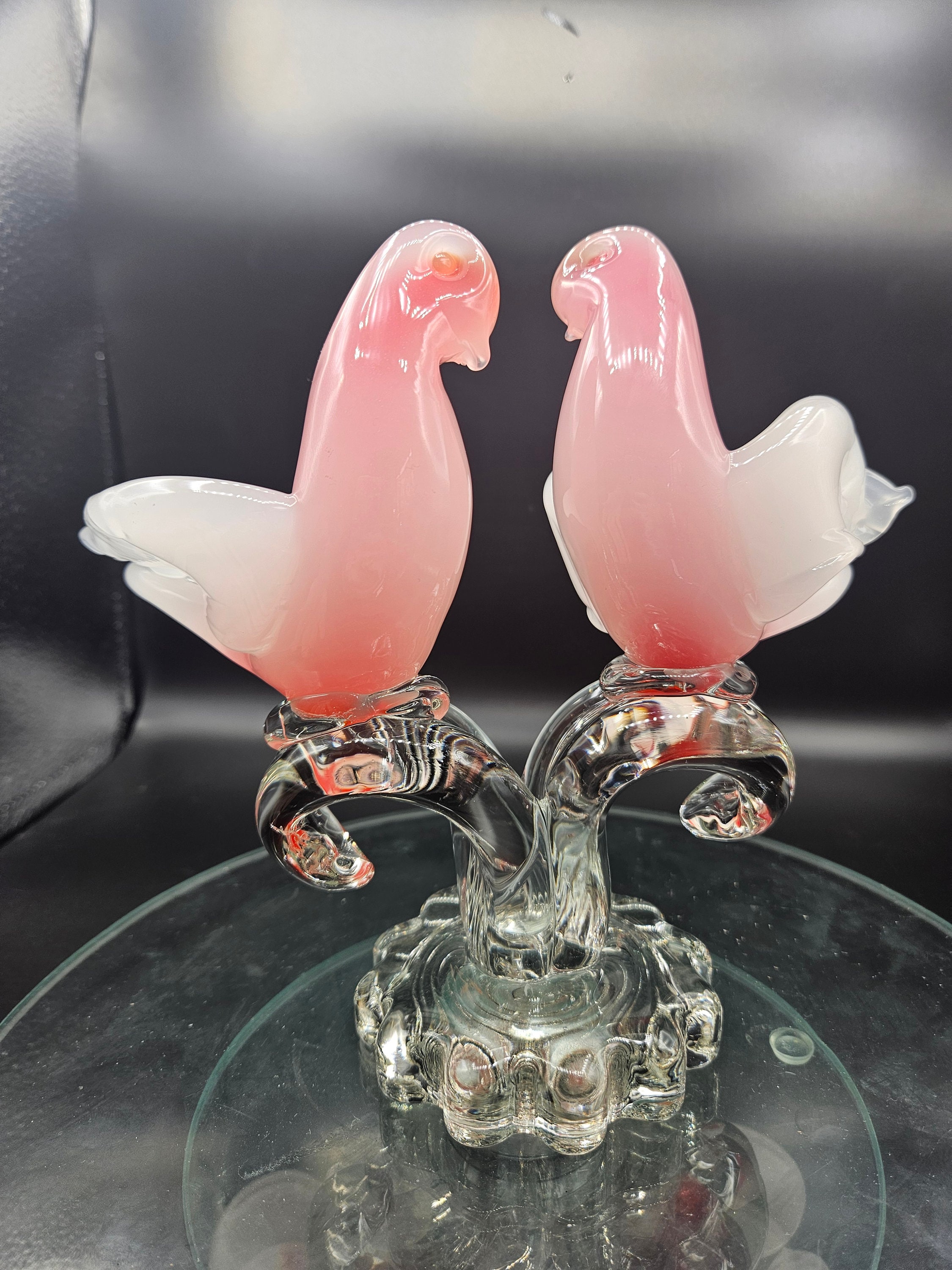 Murano Glass Bird Archimede Seguso ムラーノ Mid Century Archimede Seguso? Murano Opaline Pink and Creamy