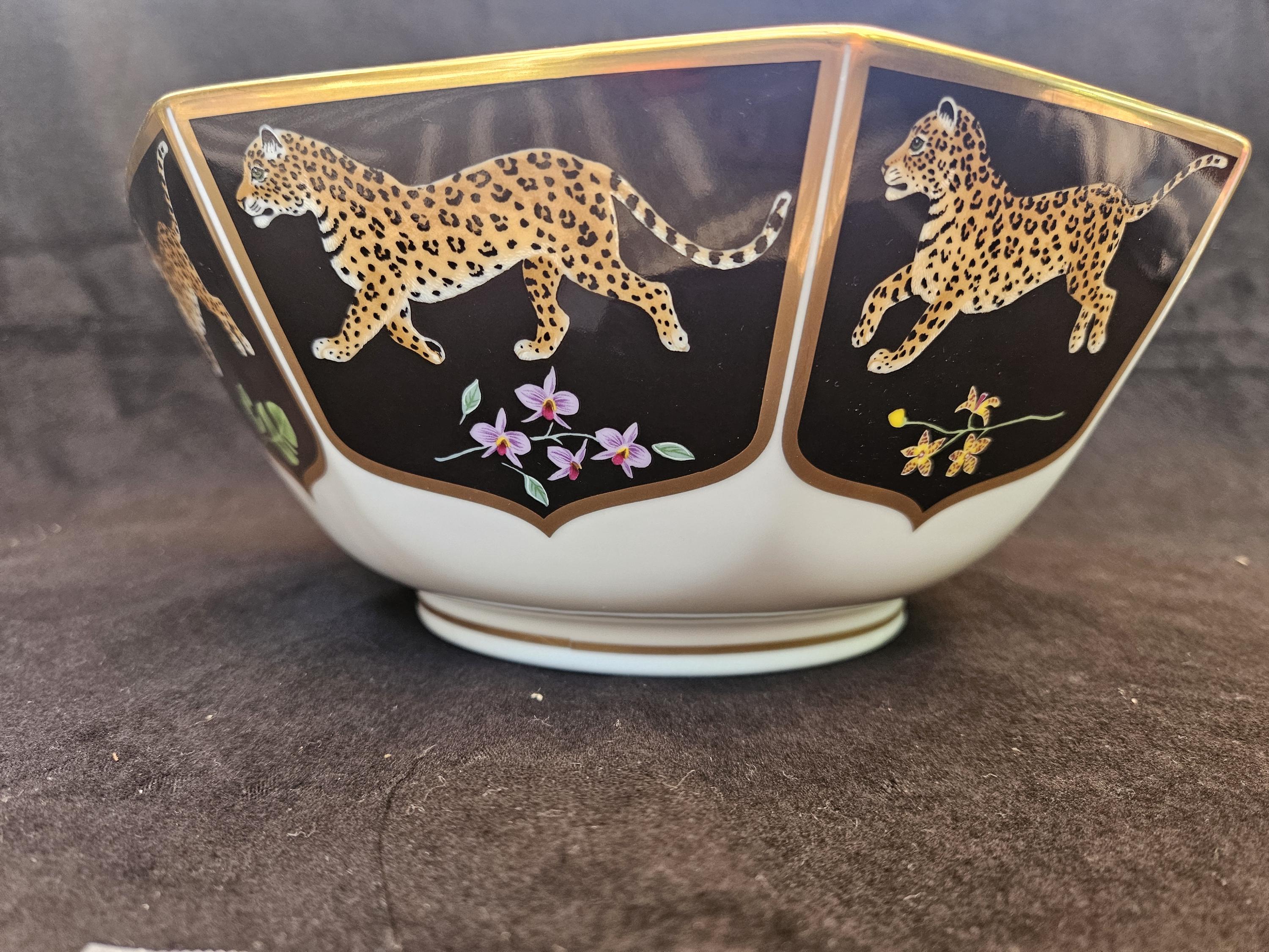 食器 Lynn Chase Jaguar Jungle Octagonal Bowl Porcelain Lynn Chase Jaguar Jungle Octagonal Serving Bowl