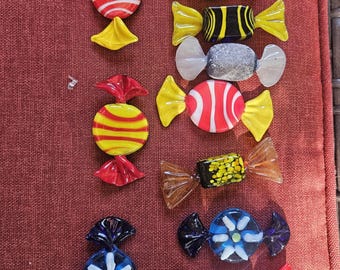 Vintage Murano style Glass  Candy 12 piece Set