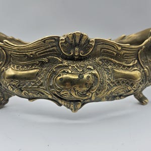 Vintage French Style Brass Jardiniere Cachepot Planter Shell