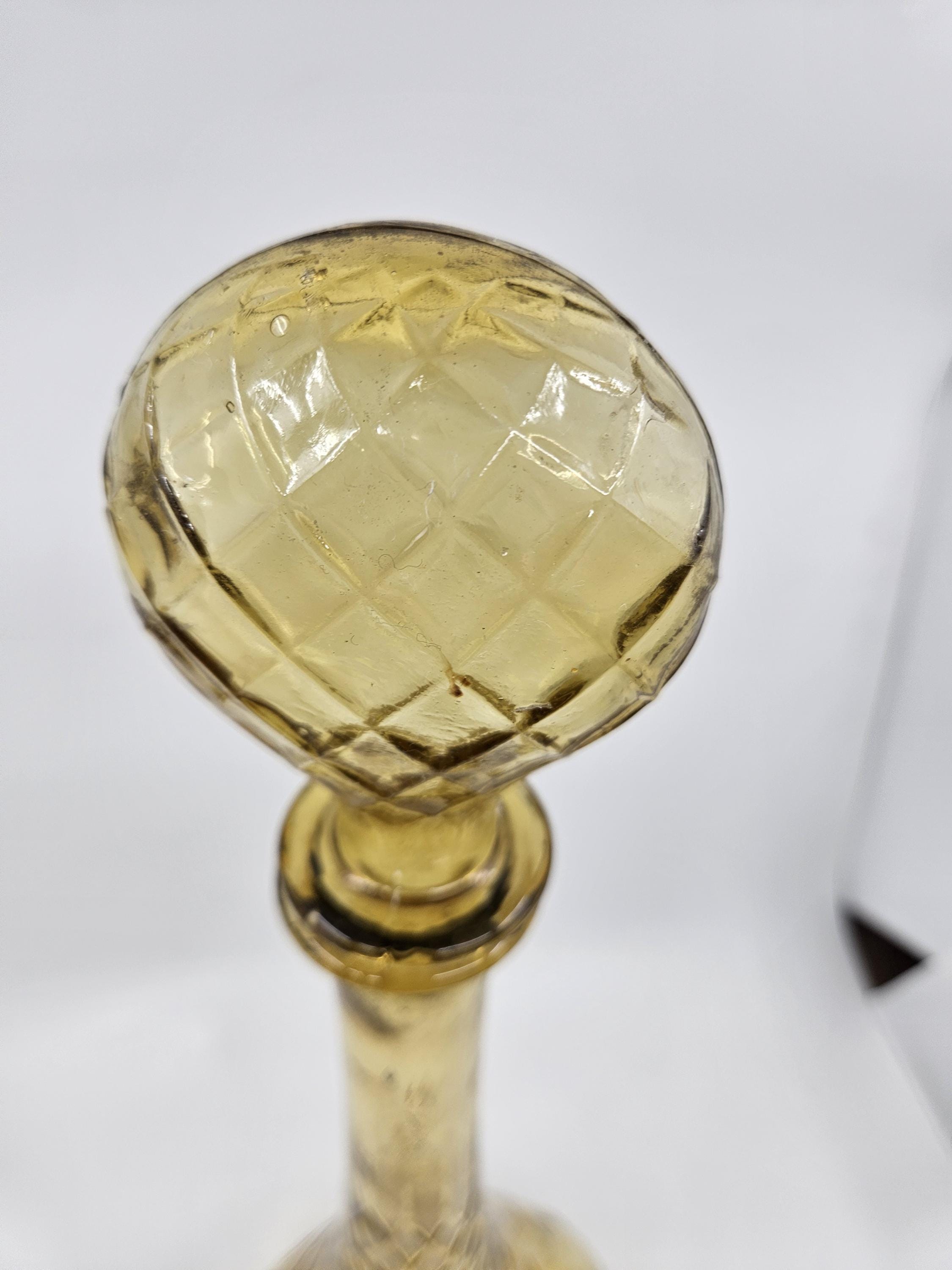 ヴィンテージ アンバー エンポリ ジーニー ボトル デキャンタ