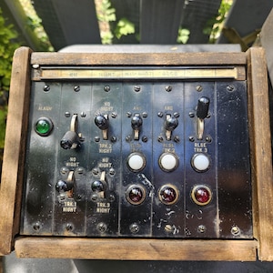 vintage fire alarm control panel, possibly from Northern Electric