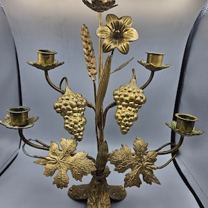 RARE ANTIQUE 5  point  church Candelabra