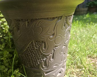 Bonsai ceramic pot dragon design