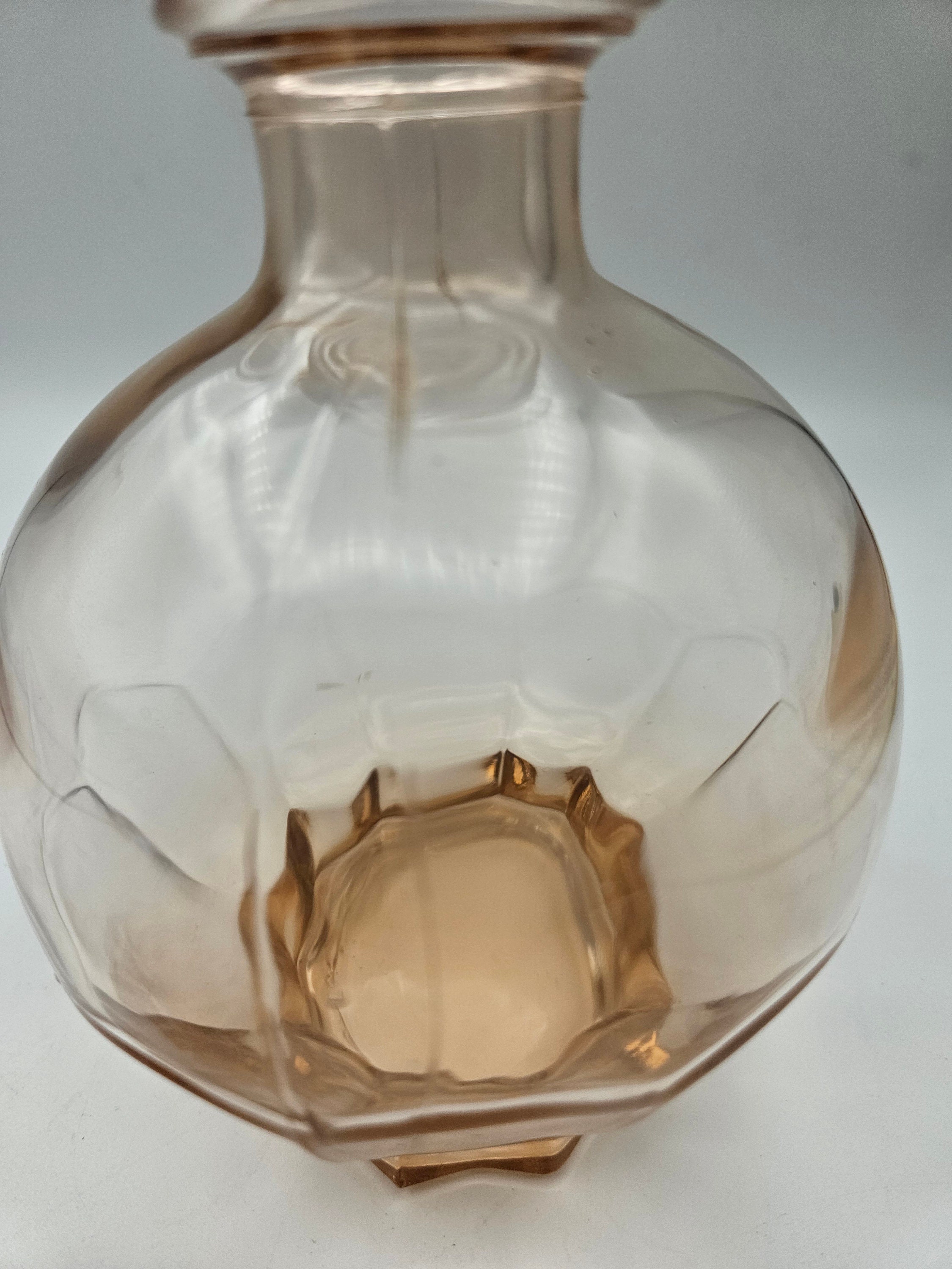 A French 1930s/40s Peach Pink Glass Decanter - Etsy