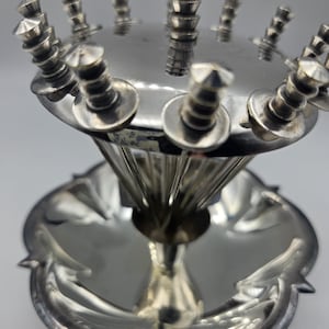 Art Deco design set of silver-plated sword cocktail picks