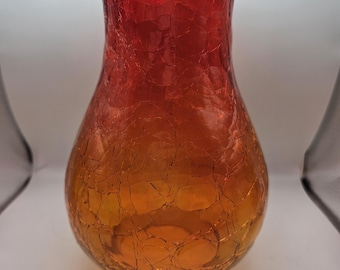 Vintage Amberina Crackle Glass Chimney