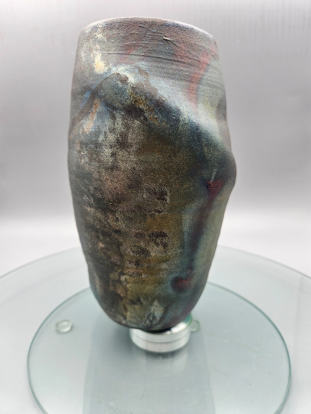 Iridescent Raku Fired Pottery Vase, Signed by Artist - Etsy
