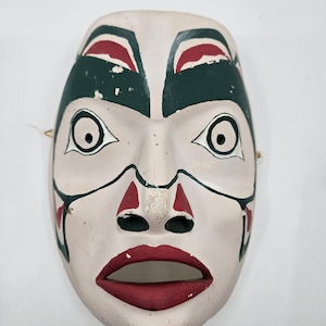 First Nations Plaster painted  Mask made in BC Canada