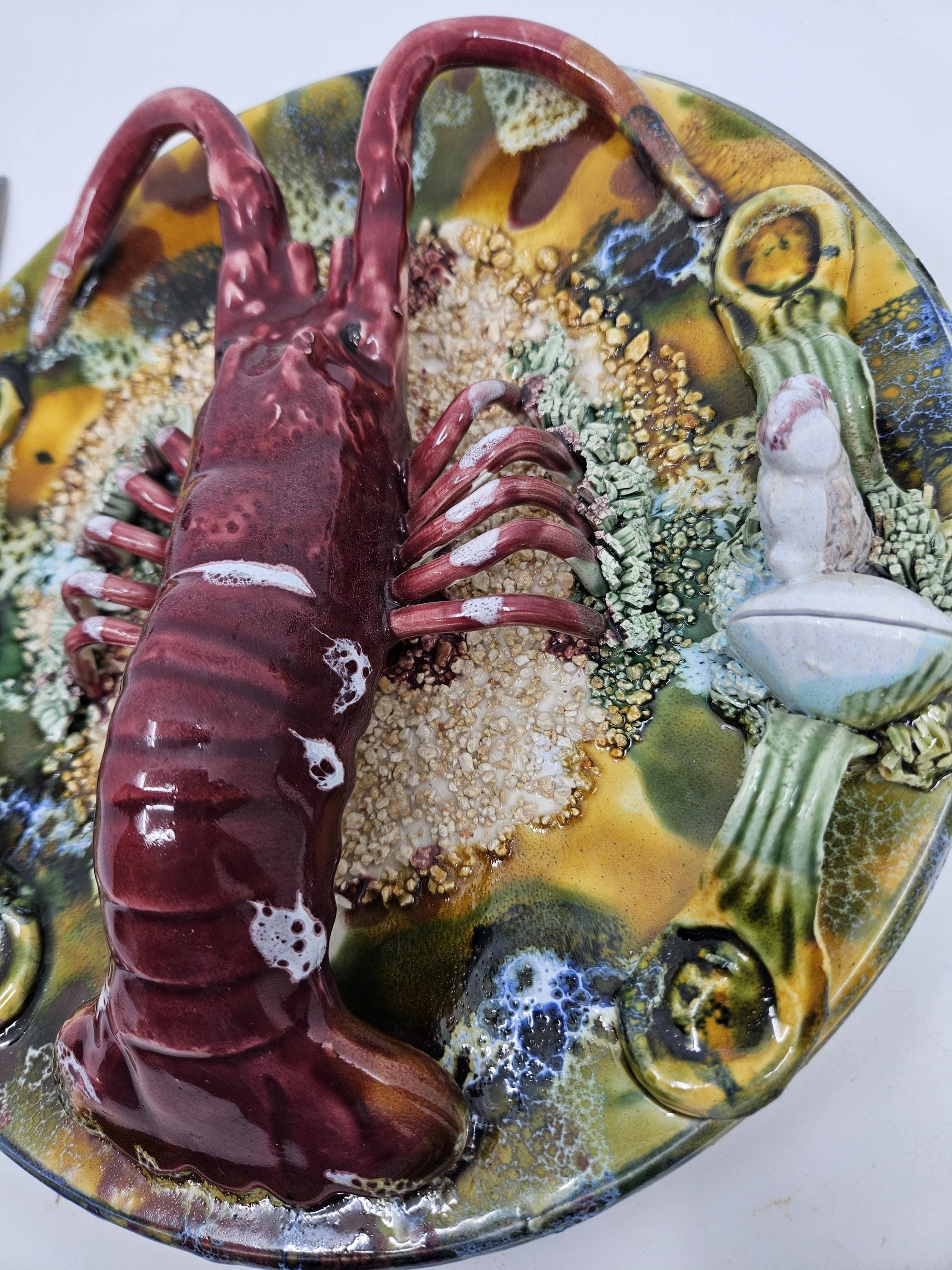 大皿 スナックプレート ロブスター 葉 ヴィンテージ イングランド製 Vintage lobster plate - Etsy 日本
