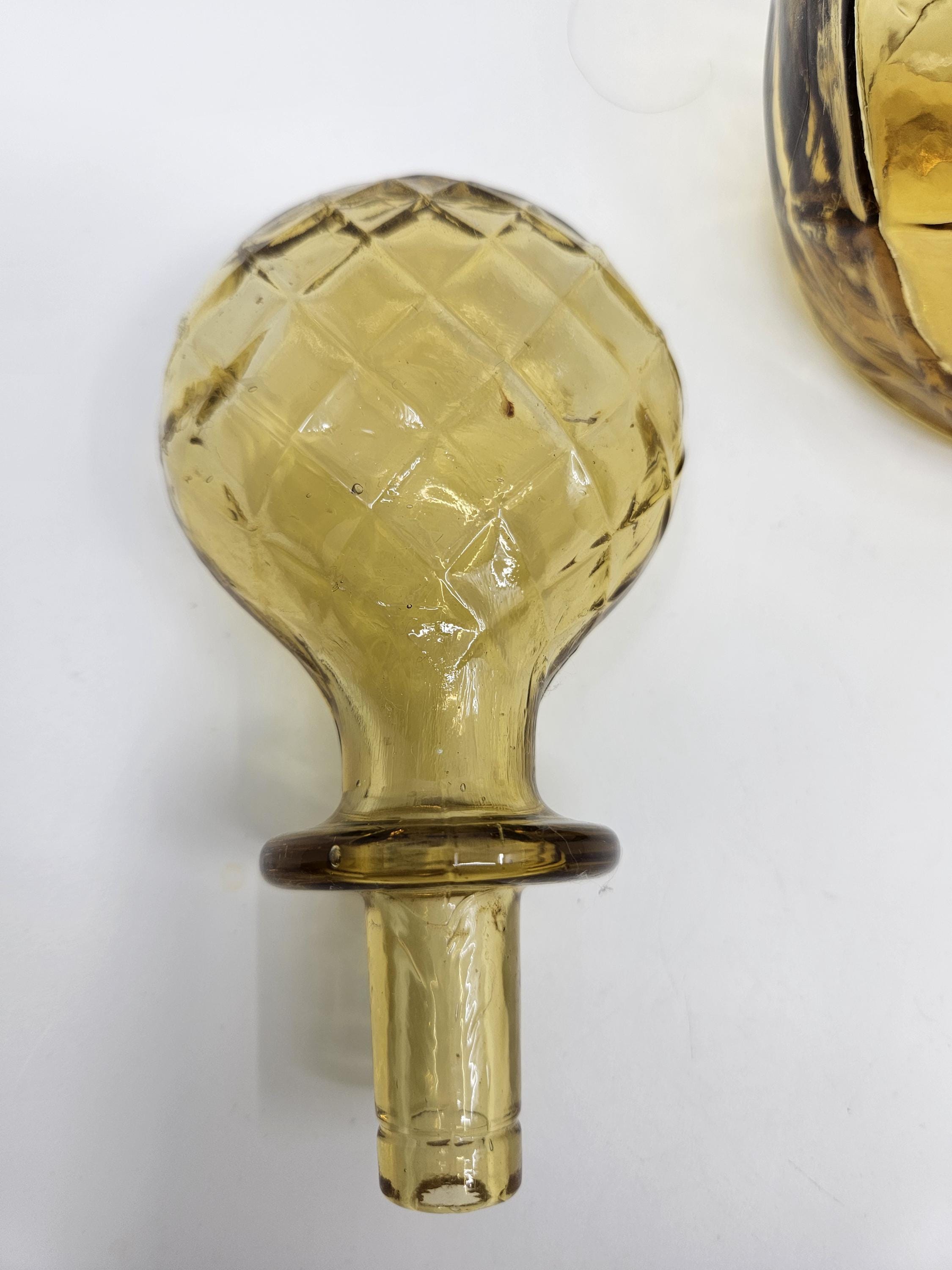 ヴィンテージ アンバー エンポリ ジーニー ボトル デキャンタ