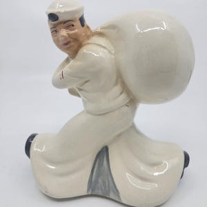 Vintage The Seamen’s Bank For Savings WWII Navy Sailor Ceramic Bank 1940