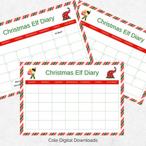 Journal imprimable des elfes de Noël pour des aventures festives