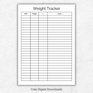 Printable Weight Tracker | Instant Download PDF | Health and Fitness Printable | Weight Loss Planner | A4/US Letter