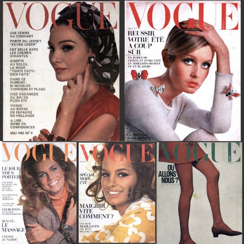 Set of 5 Vintage Vogue Paris Magazines From the 1960s . Access - Etsy