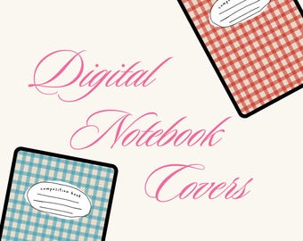 Cuaderno digital con diseño de cuadros vichy / Fundas GoodNotes / Planificador académico de moda / Organizador para estudiantes