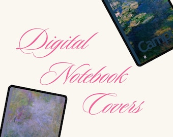 Funda digital para cuaderno inspirada en Monet / Fundas GoodNotes / Planificador académico de moda / Organizador para estudiantes
