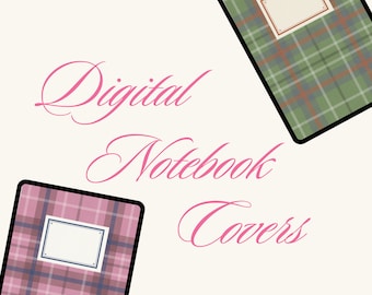 Cubierta digital del cuaderno a cuadros / Cubiertas GoodNotes / Planificador académico de moda / Organizador estudiantil