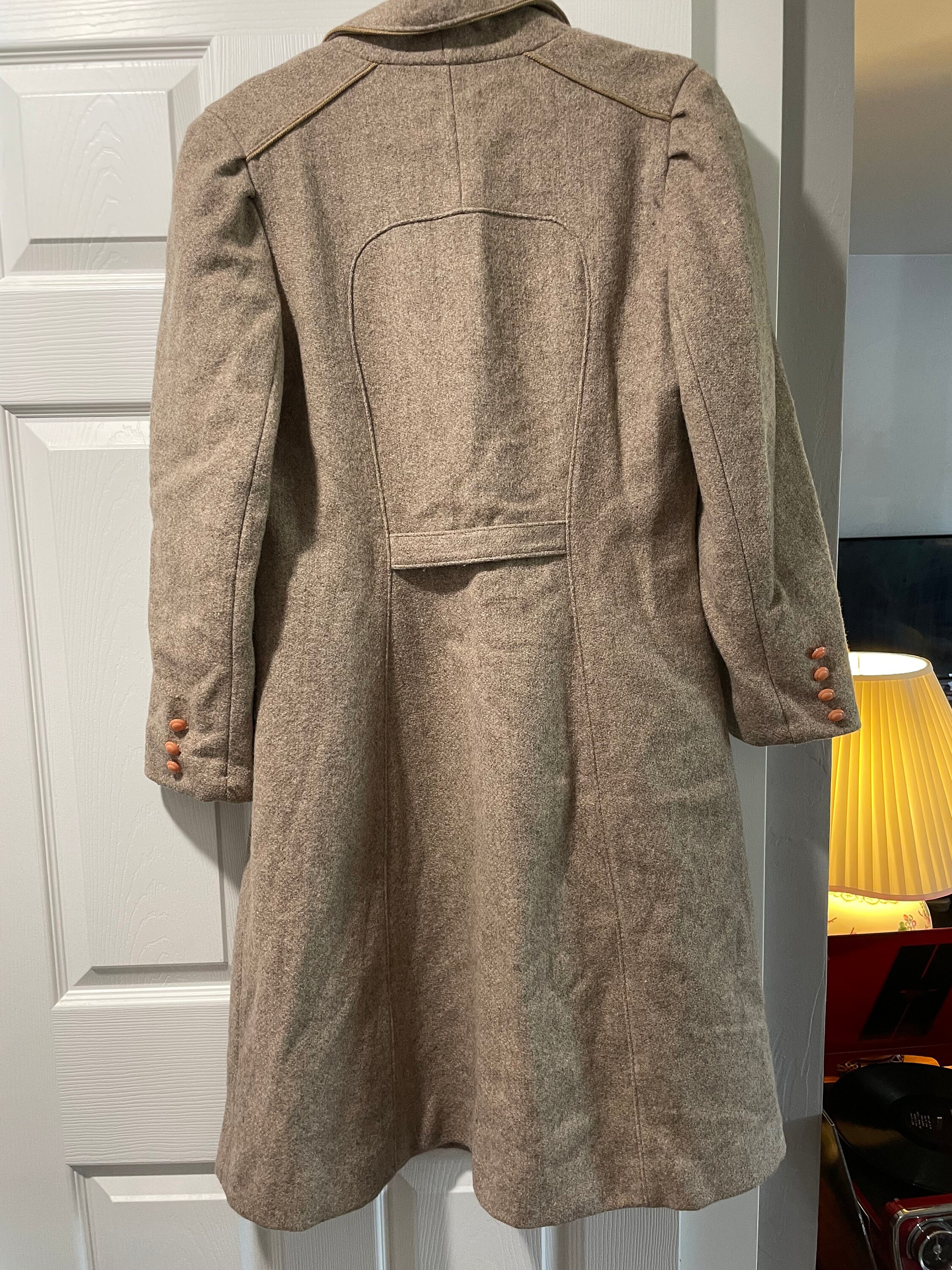Pinstriped Pea Coat in Original Grey