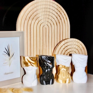 Handgemachte Körpervase aus Gips | Handgemachte Blumenvase | Moderne Vase Deko | Minimalistische Frauenvase | Wohnzimmer & Geschenkidee