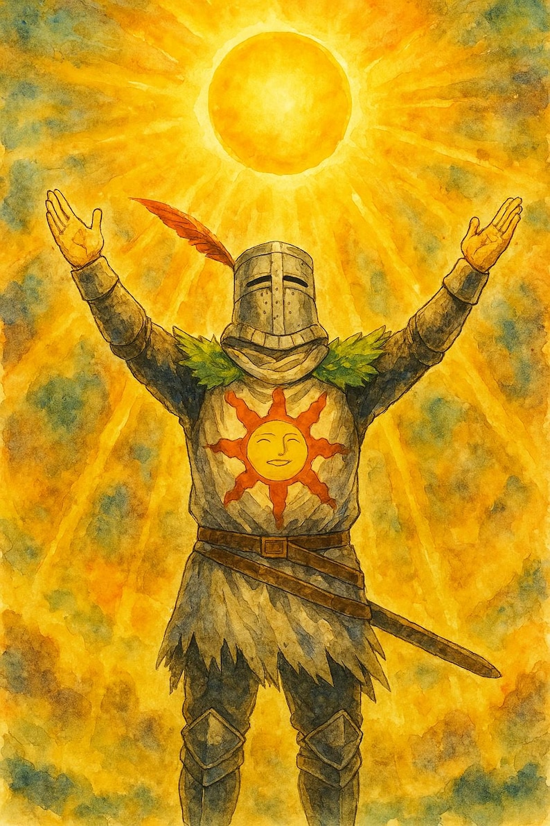 Praise Sun Praise the Sun Art Print - Solaire Dark Souls Poster - Etsy