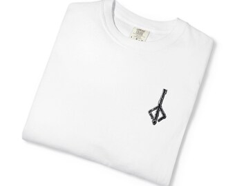 Bloodbundene Caryll Rune Besticktes Shirt | Minimalistisches Bloodbeutel T-Shirt | Gothic Gamer Shirt | Soulsbore Stickerei Geschenk