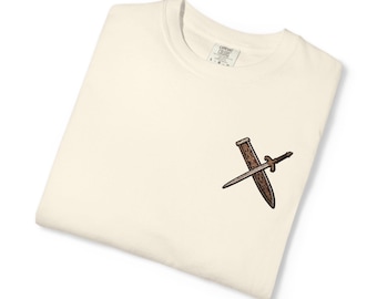 Ludwigs Heilige Klinge – Besticktes Shirt | Bloodborne-Schwert-T-Shirt | Minimalistische Bloodborne-Kleidung | Soulsborne-Gamer-Gif