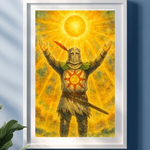 Praise the Sun Art Print - Solaire Dark Souls Poster