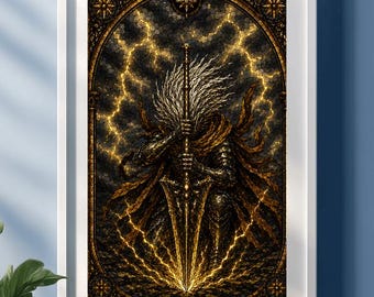 Nameless King Stained Glass Poster – Dark Souls Inspired Wall Art