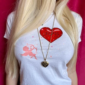 Cupid in Love Tee, Cherub Shirt Women, Angel Shirt Aesthetic, Cupids Angel Shirts, Cupid Shirts for Women, Angel Print Shirt, Coquette tee