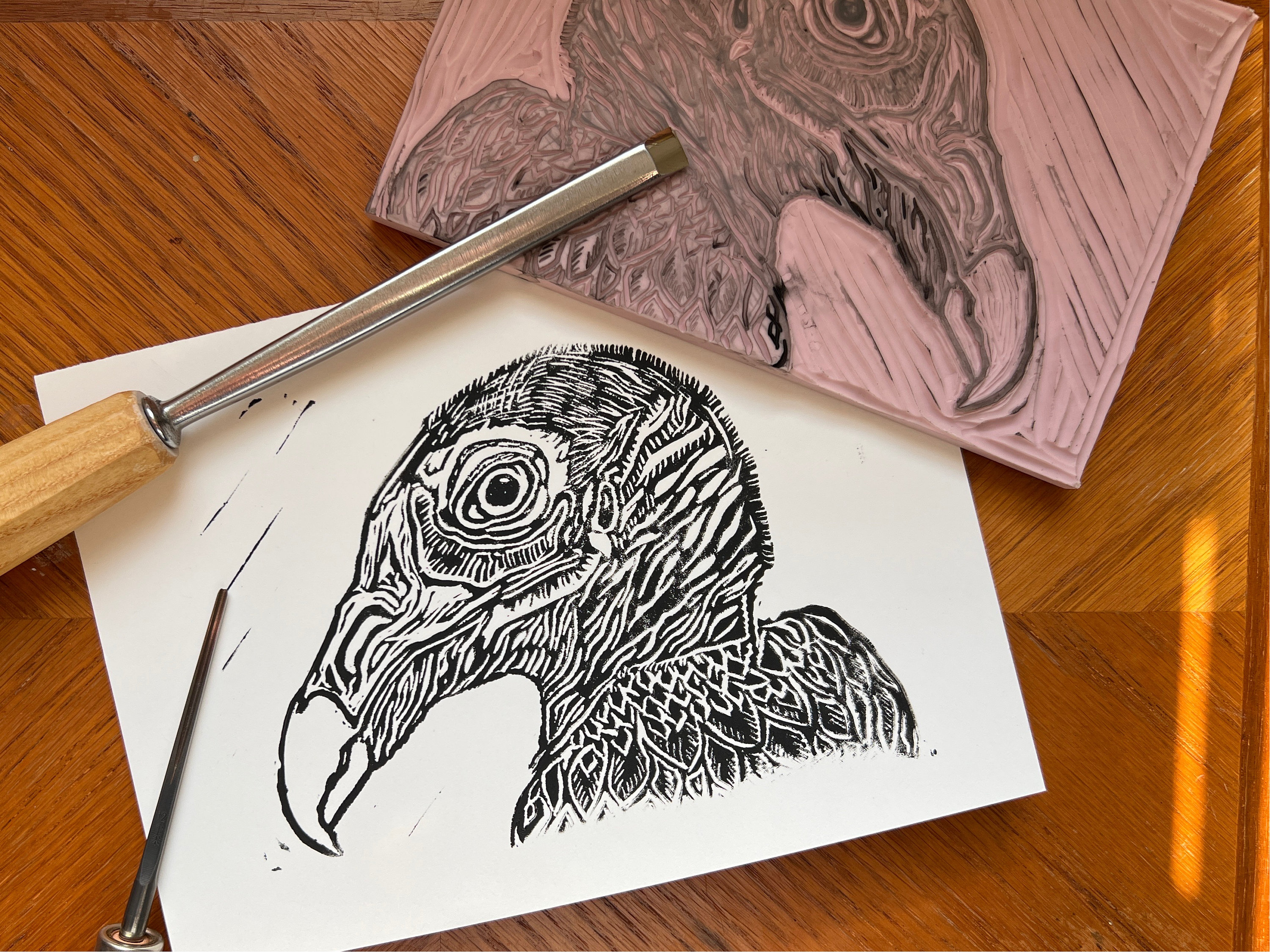 Turkey Vulture Linocut - Etsy, image size:3000x2250