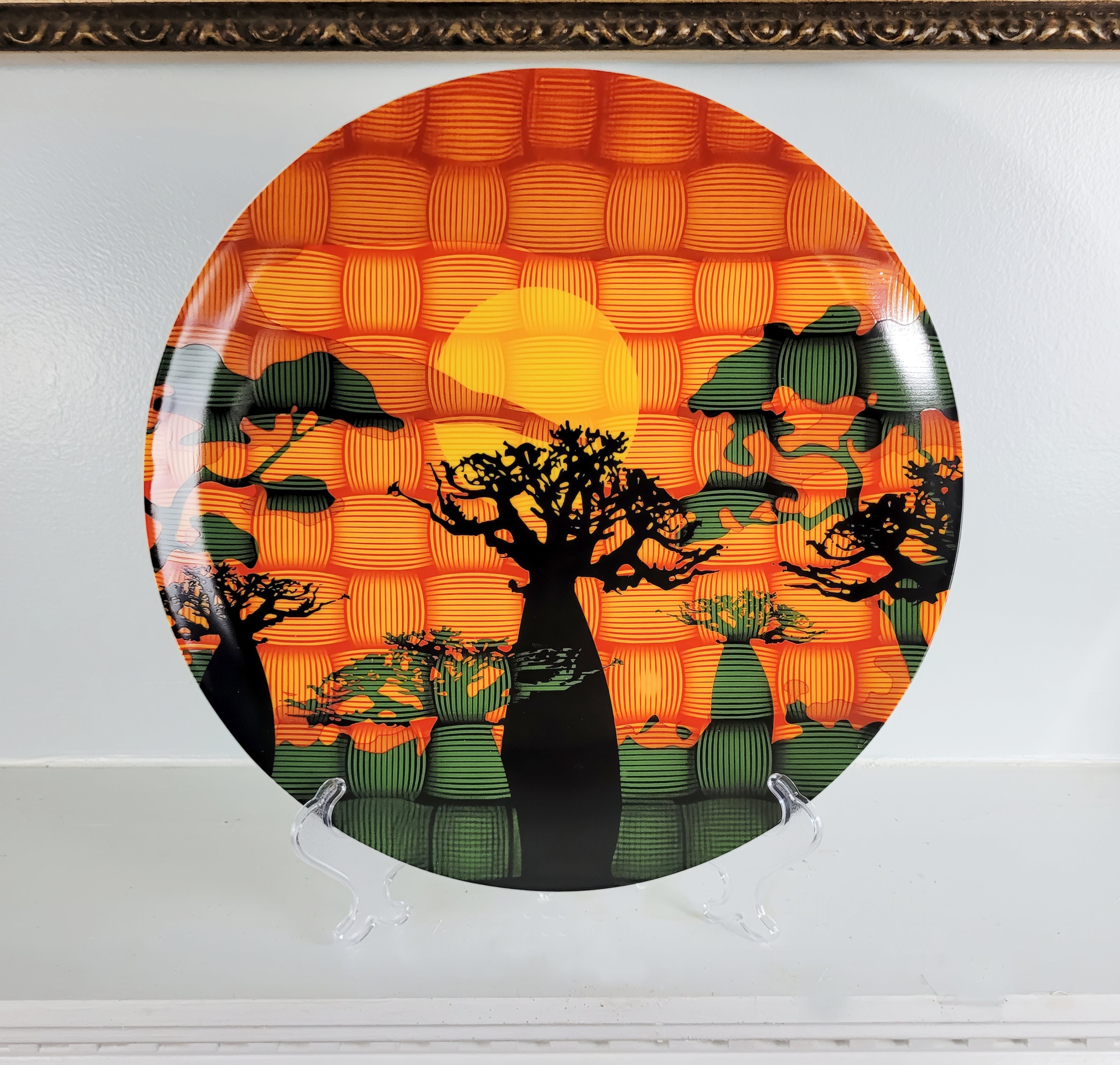 6 African Art Ceramic Plates for Dining & Home Decor, SET of 6 Plates