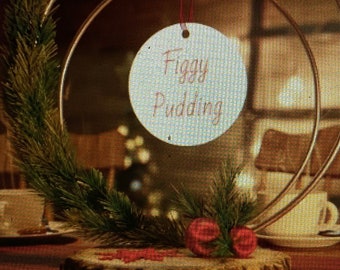 Pudding aux figues, décoration de Noël classique pour gâteau aux fruits