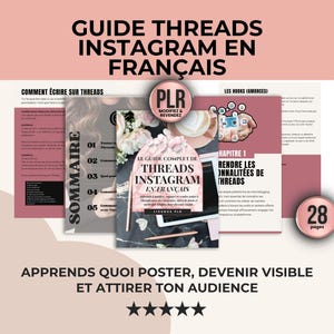 Guide Threads Instagram en Français | Apprends à utiliser Threads pour créer du contenu, attirer ton audience et vendre, licence PLR