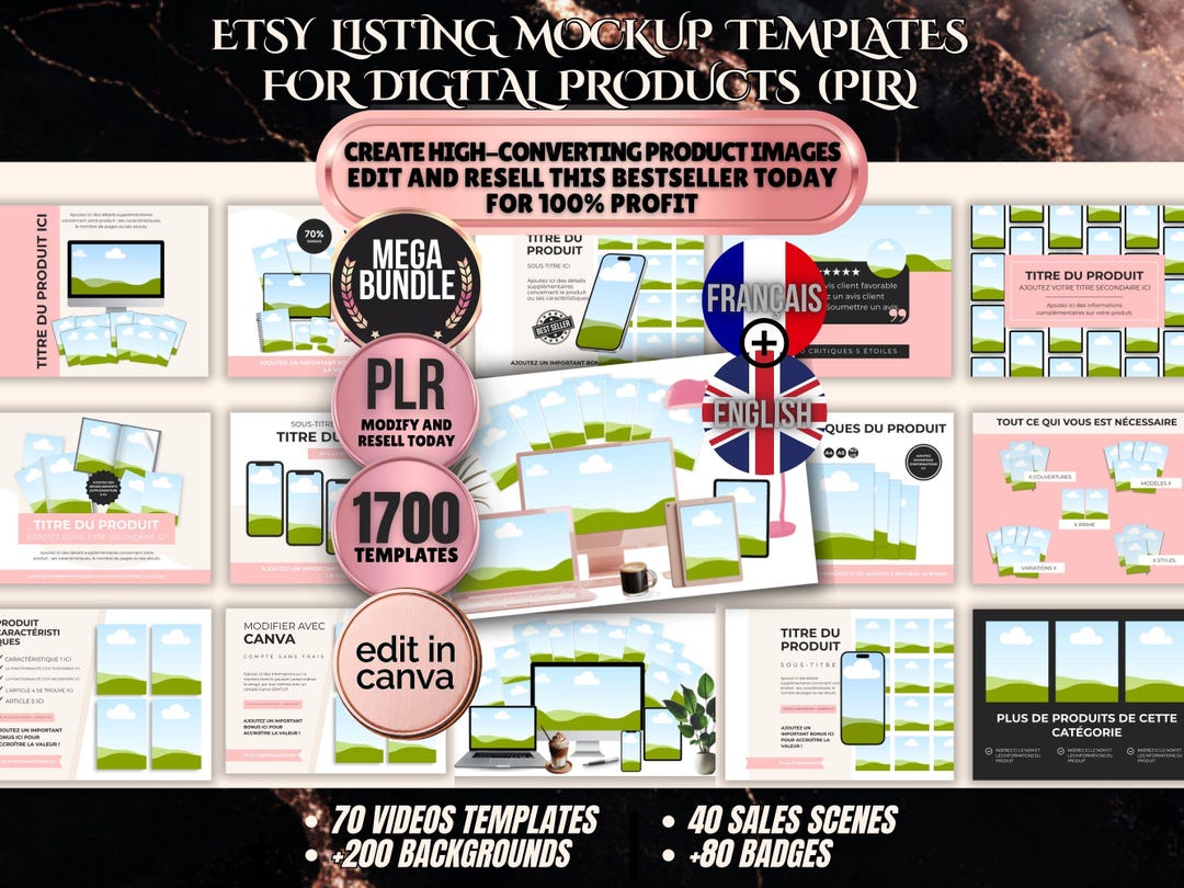 Etsy Listing Mockup Templates for Digital Products (PLR) – 1700 ...
