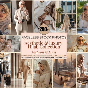 200+ muslimah faceless photos | Aesthetic hijab stock pack for Instagram & Pinterest | PLR MRR Licence for faceless marketer