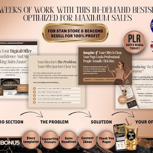 Canva Sales Page Template PLR for Stan Store & Beacons, Digital Product ...