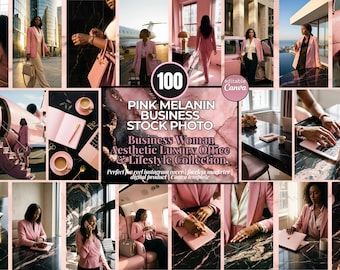 Rosa melanin företagsbilder för Instagram, 100 melanin Instagram mallbilder, melanin ansiktslös Instagram för kreatörer med MRR/PLR