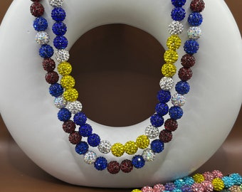 Custom Baseball Beaded Rhinestone Rally Necklace - Pollyanna - Customer Chooses Pattern & Color