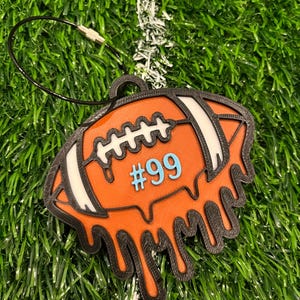 Custom 3D Printed Football Bag Tag: Personalized Team Keychain
