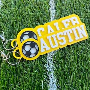 Custom 3D Printed Soccer Bag Tag: Personalized Team Keychain