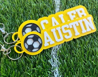 Custom 3D Printed Soccer Bag Tag: Personalized Team Keychain
