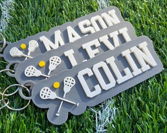 Custom Name Lacrosse Bag Tag | 3D Printed Team Keychain