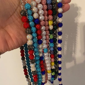 FREE SHIP - CUSTOMIZE Your Baseball Beaded Necklace - Many Color Options! - Bling Rhinestone - Pollyanna - Alvarado Baseball - Lobster Clasp