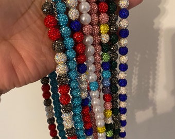 Customize Your Baseball Beaded Necklace - Many Color Options! - Bling Rhinestone - Pollyanna - Lobster Clasp