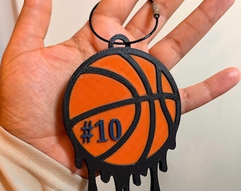 Custom 3D Printed Basketball Bag Tag: Personalized Team Keychain