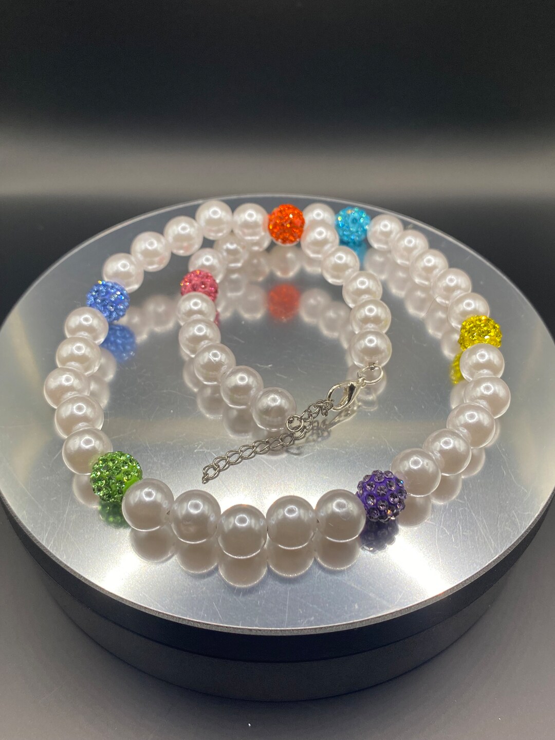 Pearl Baseball Beaded Pollyanna Necklace -lightweight- MLB 