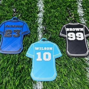 Personalized Sports Jersey Keychain Bag Tag 3D Printed Gift for Kids Sports Sports Team Gift Custom Keychain Bag Tag